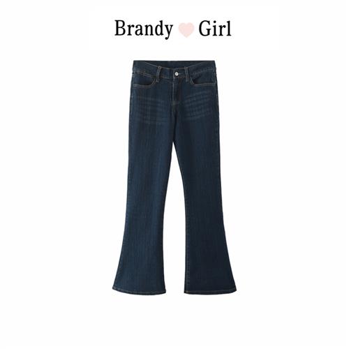 Brandy Girl仔裤女2022年新款高腰紧身显瘦微喇叭bm裤子女-封面