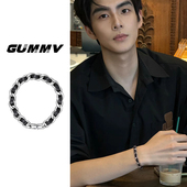 设计皮革手链男款 复古情侣手饰男高级女饰品 轻奢小众精致男生美式