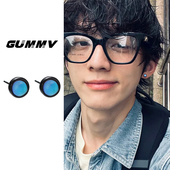 猫眼耳钉男高级黑色耳饰男士 小众轻奢独特设计感中性单耳骨钉男生