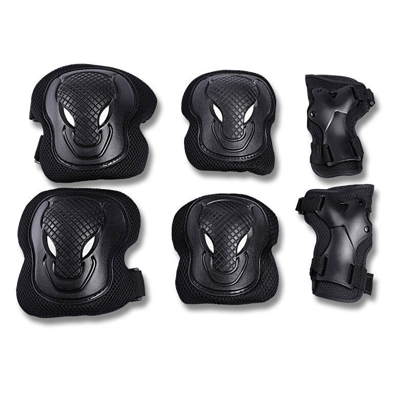 启杰qigi轮滑护具六件套溜冰鞋护具成人轮滑护具套装黑色六件套M