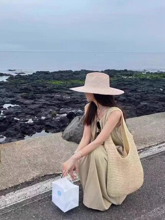 2025 Summer Original Vacation Style Straw Bag Shoulder Bag New Tote Bag Large Capacity Casual Handheld Woven Bag