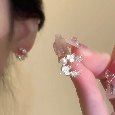 精致花朵蚊香盘耳夹女无耳洞