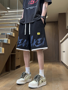 夏季薄款纯棉短裤12岁男孩青少年初中学生运动裤大童休闲五分裤子