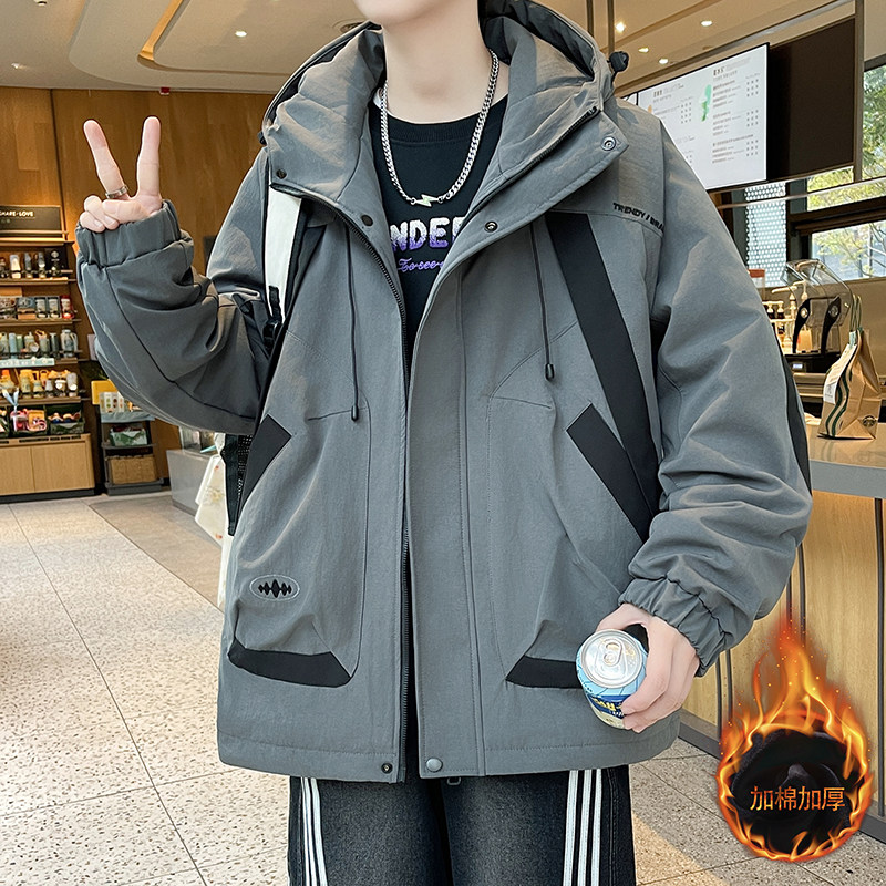 2025冬季新款男棉衣外套男户外防风防水登山服加棉加厚夹克冲锋衣