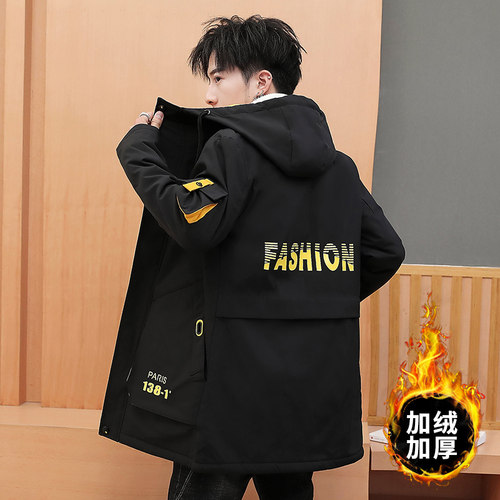 加绒厚中长款夹克12男孩3初学