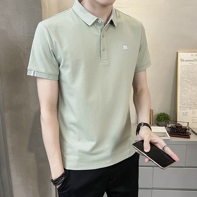 高档polo衫男士珠地棉半袖2025夏季新款修身翻领短袖t恤青年夏装
