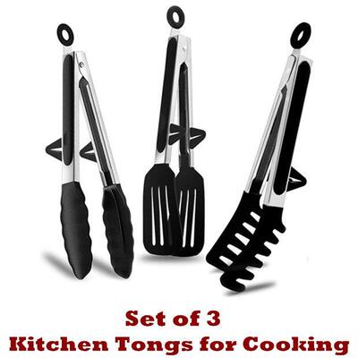 Silicone Kitchen Tongs Mini Serving Tongs Cooking Pans