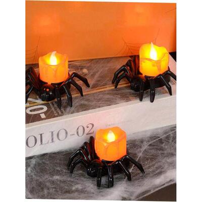 Halloween Decorations LED Candle Light Plastic Spider Pumpki