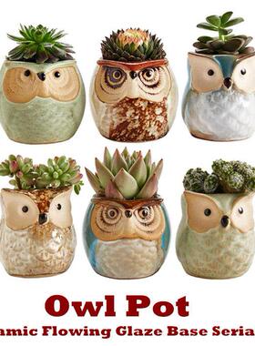 Owl Pot Succulent Cactus Flower Plant Pot Planter Garden