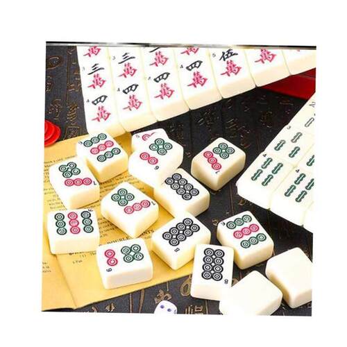 souvenir chinese mahjong game set english descrip wood case