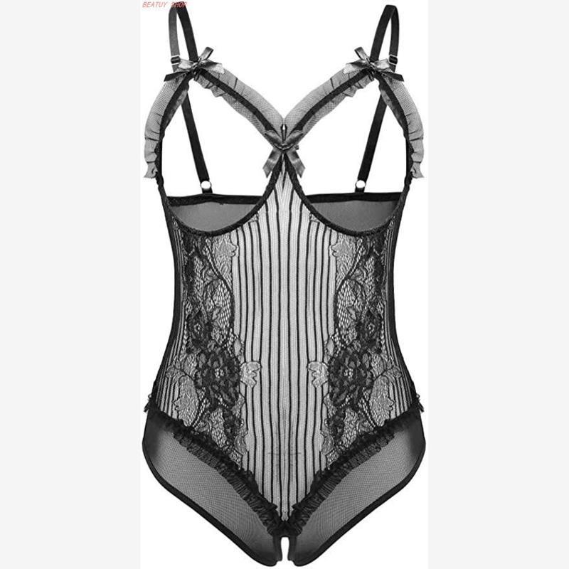 lace one-piece suspender underwear性感漏背蕾丝连体塑身内衣女