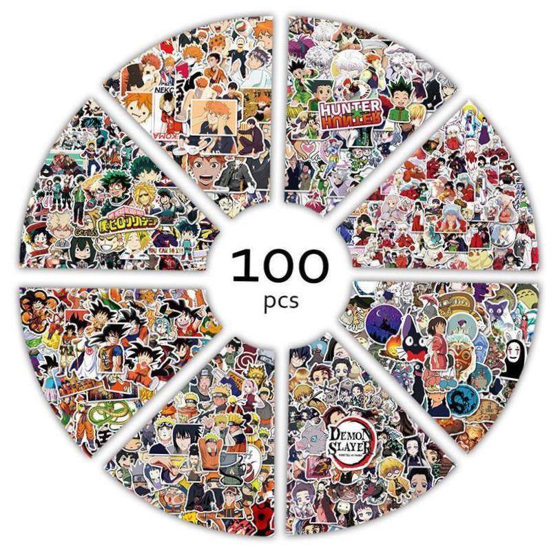 100pcs Anime Stickers Demon Slayer Hunter X Graffiti DIY Lug