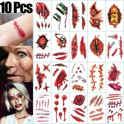 Halloween Temporary Tattoo Sticker Waterproof 3D Bite Mark Z