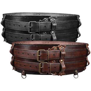 Medieval Larp Adventurer Harness Belt Viking Leather Waist A