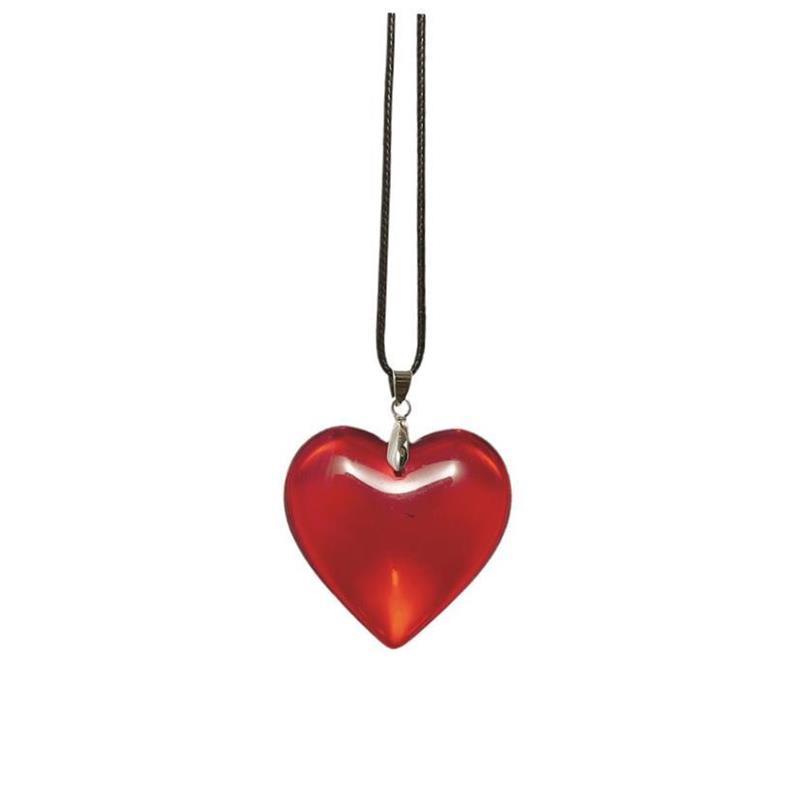 Red glass heart pendant necklaces women 红色玻璃心形吊坠项炼