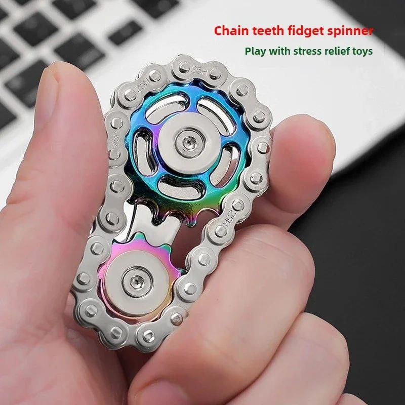 Metal Fidget Spinner Office Desk Toy Stress Relief Gears