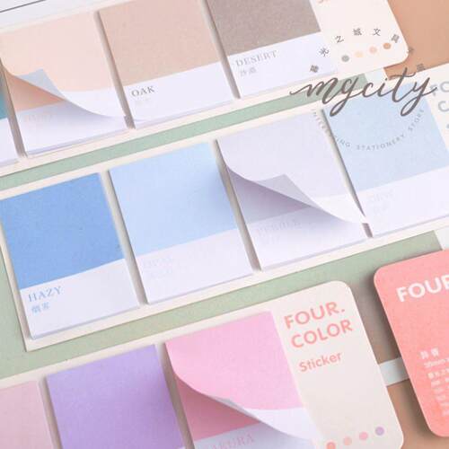80sheets/pack Four Color Sticky Notes Index Memo Pad Bookmar