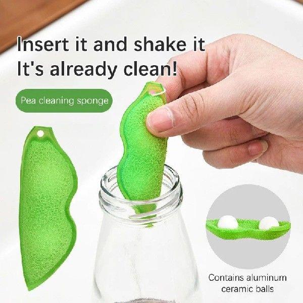 1/3/6/9Pcs Pea Shaped Bottle Cleaning Sponge Durable Magic