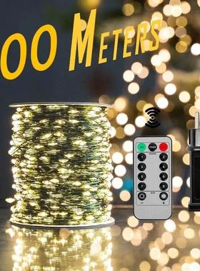 1PCS 500/1000LED Fairy String Lights Christmas Garland Outdo