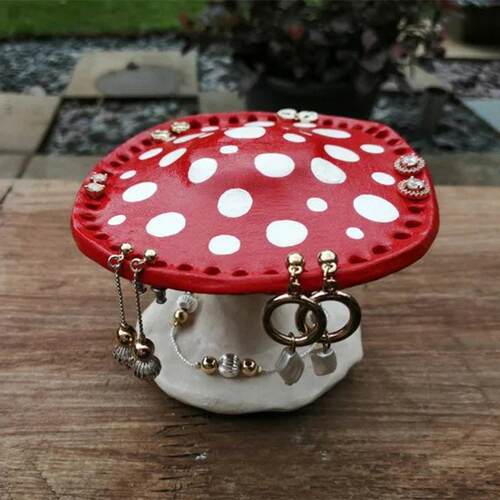 新品 Mushroom Earring Stands 蘑菇耳环架装饰 树脂工艺品