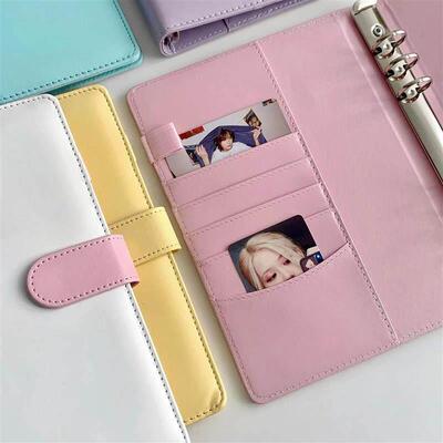 A5 Pu Leather Candy Color Binder Photocards Cute Loose-leaf