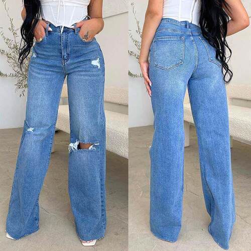 high wais jeans women trousers Fashion elastic ladies pants