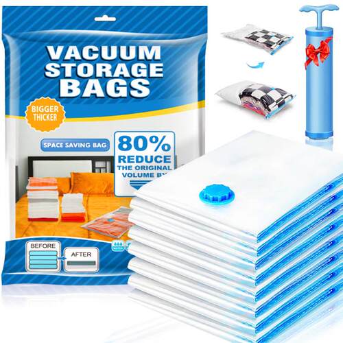 1/5/10pc Vacuum Storage Bags,for Bedding,Pillows,Towel,Cloth