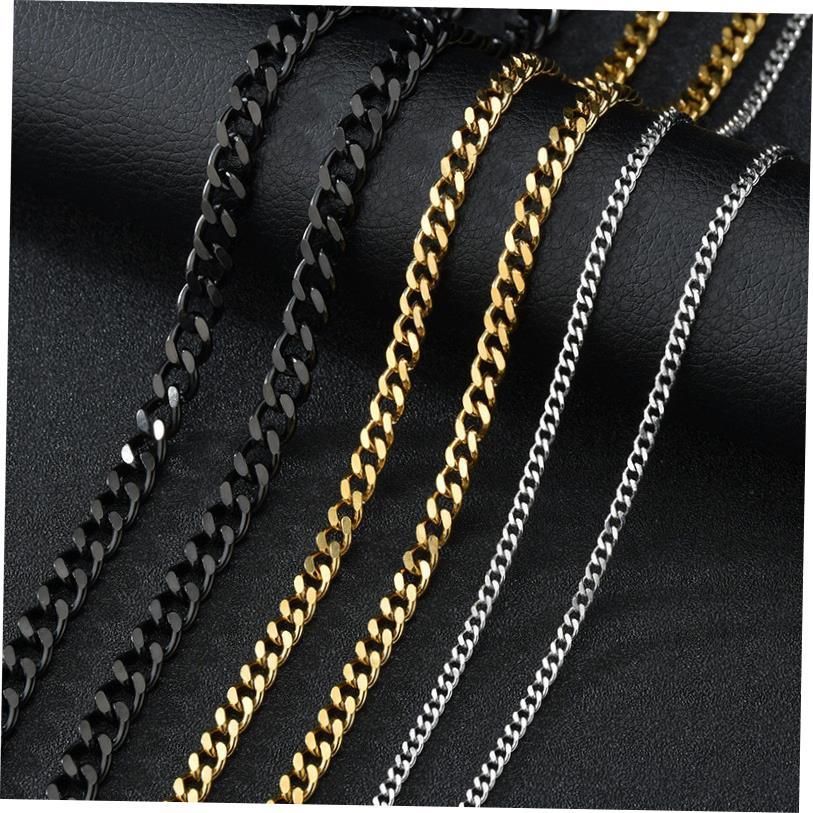 Cuban Link Chain Necklace For Men Woman Basic Stainless