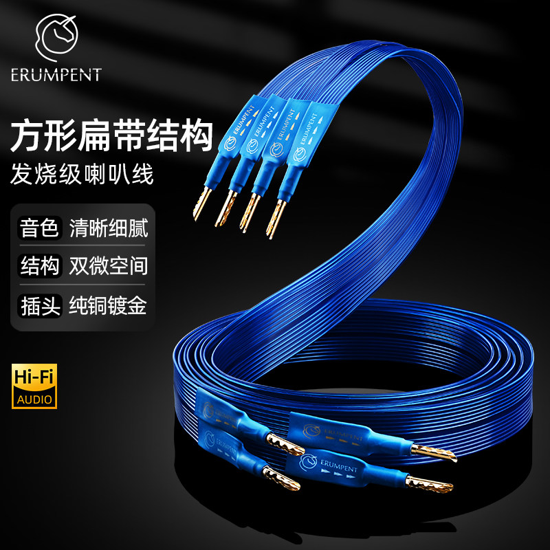发烧级喇叭线单晶铜镀银HiFi功放环绕音响主音箱喇叭专业连接线