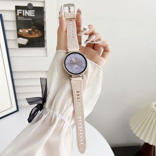 适用华为手表GT6表带缝线新款 皮质替换腕带小米S4小众OPPOX2mini