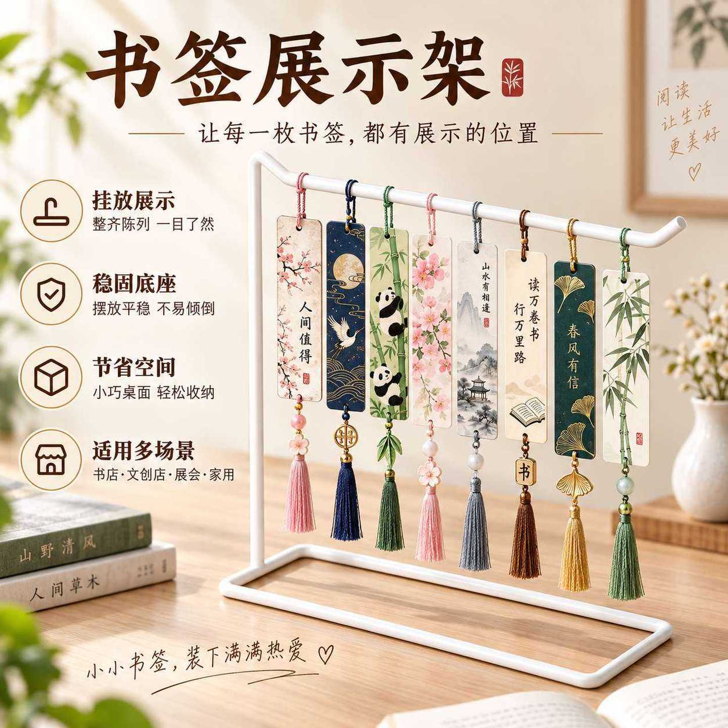 简易桌面钥匙扣展示架耳环架手串手链饰品文具小挂件摆摊收纳架子