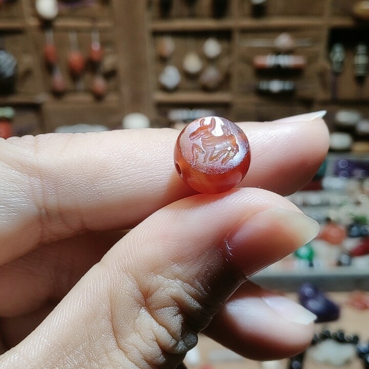 西亚红玉髓印章珠12m，满百包其它首饰