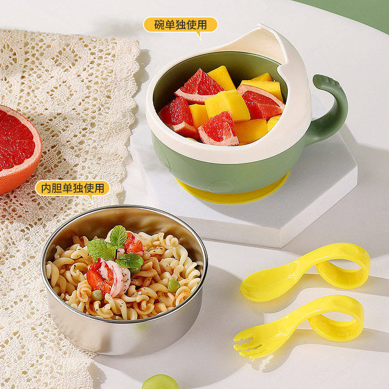辅食碗婴儿专用碗304不锈钢防摔防烫吸盘碗可拆洗防洒训练碗,餐饮具,碗,淘宝优惠券,粉丝福利购,淘宝优惠卷
