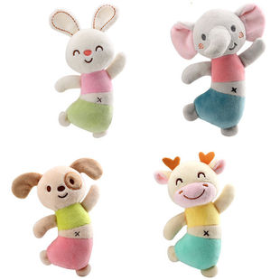 Happymonkey婴儿跳舞摇铃公仔玩具0-1岁BB棒安抚公仔毛绒玩具