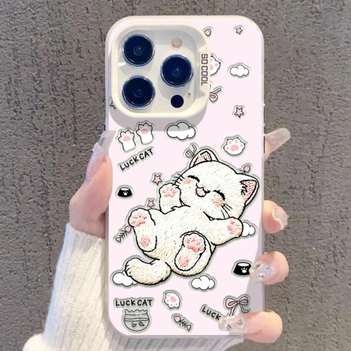 可爱猫猫适用GT8真我Neo7Turbo手机壳GTNeo5/Neo6SE彩银磨砂Realme151413Pro+学生高级感V70sV60V50V25V13