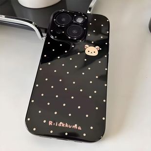 可爱波点轻松熊适用vivoY500y300iy93y85y78y77y36my30标准版 手机壳黑色X300x200Prominix100学生s19s18s17t