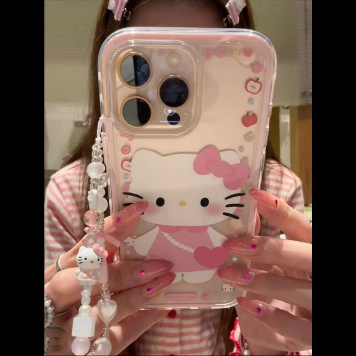 斜跨爱心背包kitty适用一加ACE5至尊版手机壳OnePlus13T12透明可放小卡少女生1+ACE2V/3Pro新款超火ACE竞速版