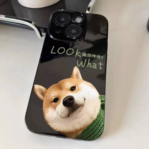 瞅你咋地小狗适用真我GTNeo3/Neo2T手机壳realme1012Pro+黑色V5V11V13V15V20V23V25V30t男女生Q2Q3iQ5狂欢版