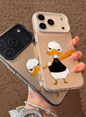 趣味生气鸭子适用vivoS50ProminiS30s20s19s18s17手机壳彩银磨砂X300X200S学生Y500y300Ty200iy100iy78+y36m