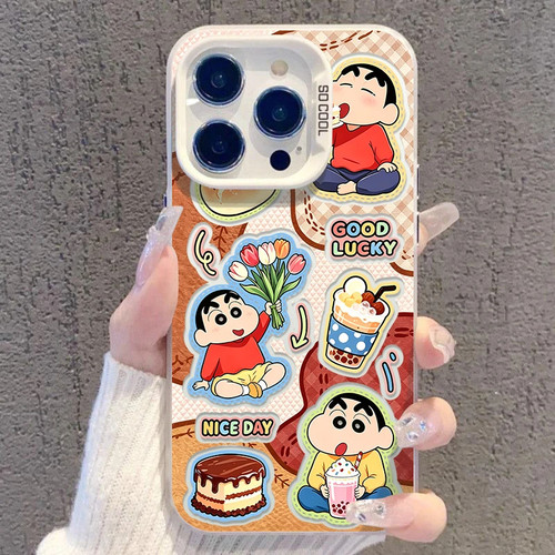 拼贴蜡笔小新适用OPPOReno16手机壳K15Pro+K12sK13Turbo彩银磨砂FindX9X8S+A6sPro学生A3xA5活力版A58A96A97
