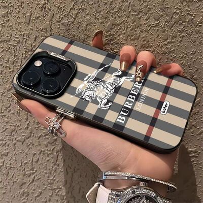 格纹独角兽适用iPhone17Air/16Promax手机壳彩银磨砂苹果111213mini/1415Plus学生XRXS高级感SE3代6s/78Plus