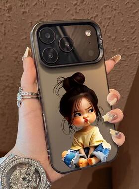 嘟嘴萌宝女孩适用真我GTNeo7Turbo手机壳GTNeo5/Neo6SE彩银磨砂Realme151413Pro+高级感学生V70V60V50V25V13