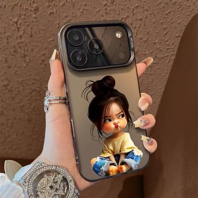 嘟嘴萌宝女孩适用vivoS50Promini手机壳S30s20s19s18s17彩银磨砂X300X200S学生Y500y300Ty200iy100iy78+y36m