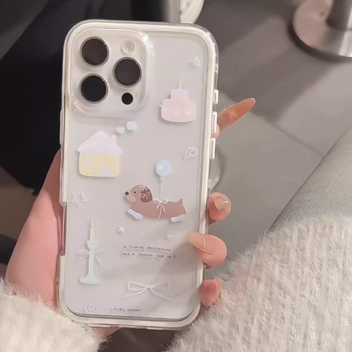 房屋气球腊肠狗适用vivoS30Promini手机壳s20s19s18s17s16s15e透明二合一T1x可放卡片少女x200Sx100x90x80x70