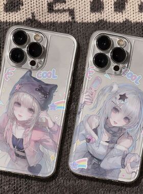 甜酷少女可爱适用OPPOReno1514手机壳透明K11K12K13Turbo软FindX9Pro/X8S+A6学生A1A2A3A5活力版a58a93a96a97