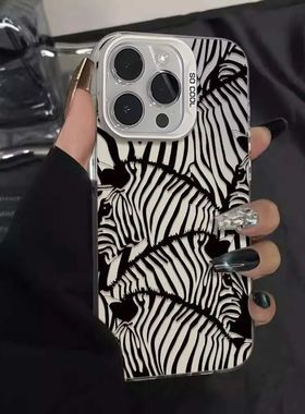 线条斑马纹适用真我GTNeo7Turbo手机壳GTNeo5/Neo6SE彩银磨砂Realme151413Pro+高级感学生V13V25V50V60SV70