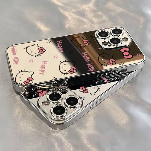 蝴蝶结Kitty猫适用vivoS30Promini手机壳VIVOZ5x镜面S20s19s18s17电镀X300sX200x100x90x80x70x60x27学生T1x