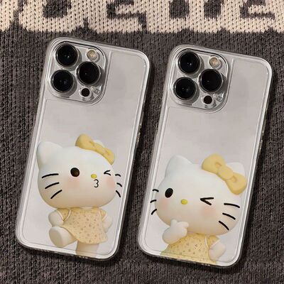 可爱Kitty凯蒂猫适用OPPOReno1514手机壳K15Pro透明K13Turbo软FindX9Pro/X8S+A6学生A3A5活力版a58a93a96a97