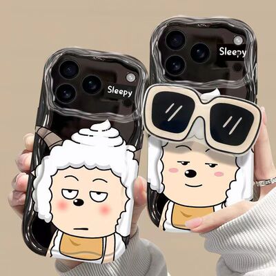搞怪懒羊羊适用GT8Pro真我Neo7SE手机壳墨镜支架Realme15T/14Pro+V70V50V30V25V20V13V11男女学生Q3iQ5狂欢版