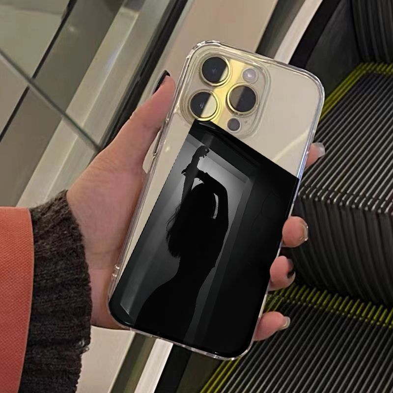 黑色美女影子适用华为nova1413121098手机壳畅享70X活力版20Plus透明Mate80Promax学生Pura70p60p50p40p30pro